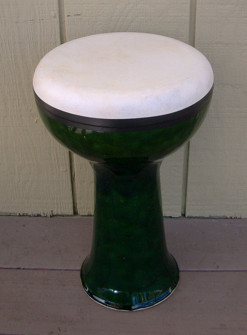Clay doumbek hand drum.